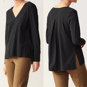 ADAY Something Tailored Long Sleeve Shirt Blouse, Technical Silk - Womens Small